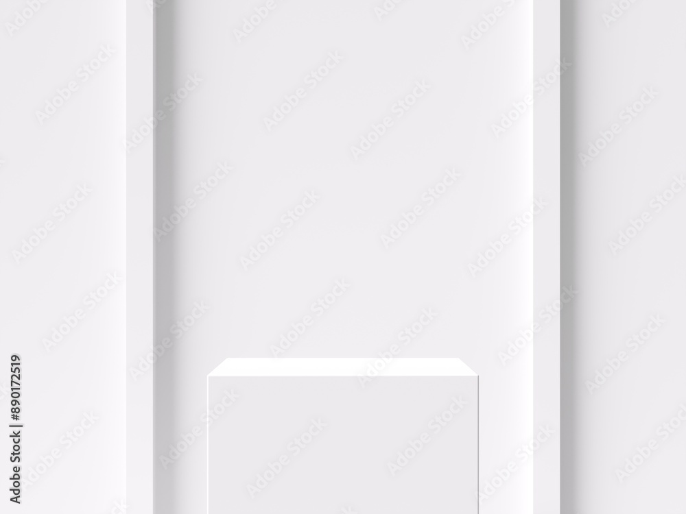Poster abstract background minimal style. white empty podium for products presentation or text for advertis