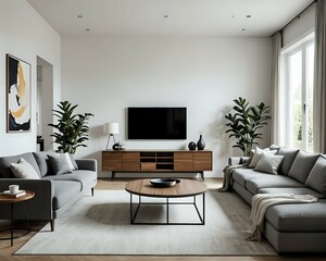 Fototapeta premium professional photography of a living room with a very minimalist style
