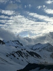 snow covered mountains