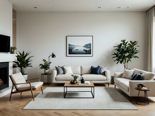 Fototapeta premium professional photography of a living room with a very minimalist style