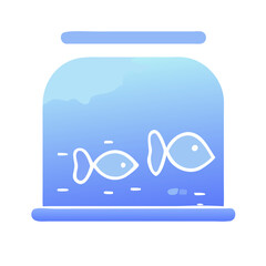 Fish Tank  blue gradient vector icon