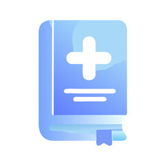 Obraz premium Medical Book blue gradient vector icon