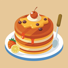 National Pancake Day Typography Vector Illustration Art