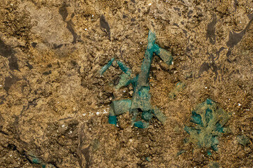Colombian emerald vein in a mine Colombia.