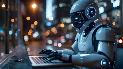 Fototapeta premium AI Driven Chatbot Assisting Customers with Intelligent and Efficient Interactions
