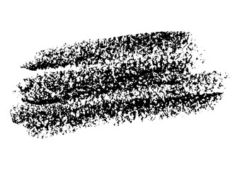 Fototapeta premium Vector black wax chalk stroke. Artistic design element. Grungy brush. Isolated on a white background. Chalk texture. Freehand drawing. Suitable for brushes, poster designs, postcards, and patterns.