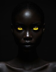 Yellow eyes in the dark night