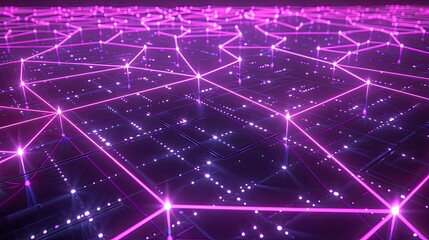 Obraz premium Glowing Connections and Data Points in a Digital Network
