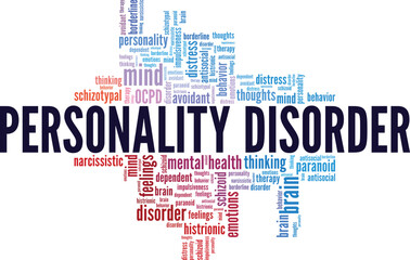 Fototapeta premium Personality Disorder word cloud conceptual design isolated on white background.