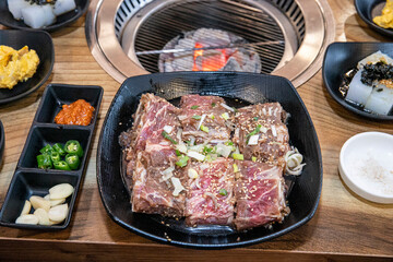 Korean bbq Marinated Grilled Beef Ribs