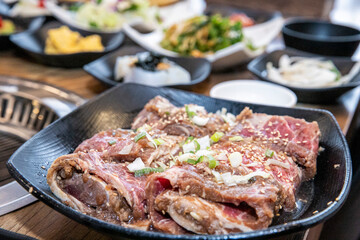 Korean bbq Marinated Grilled Beef Ribs