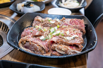 Korean bbq Marinated Grilled Beef Ribs