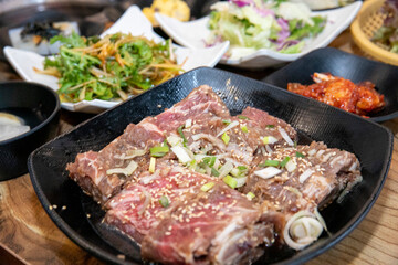 Korean bbq Marinated Grilled Beef Ribs