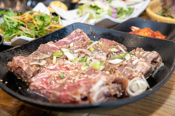 Korean bbq Marinated Grilled Beef Ribs