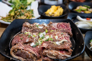 Korean bbq Marinated Grilled Beef Ribs