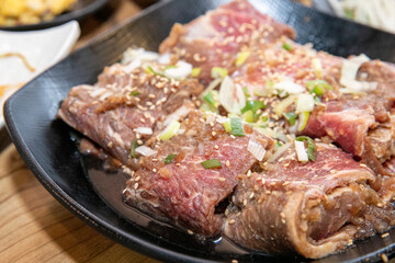 Fototapeta premium Korean bbq Marinated Grilled Beef Ribs