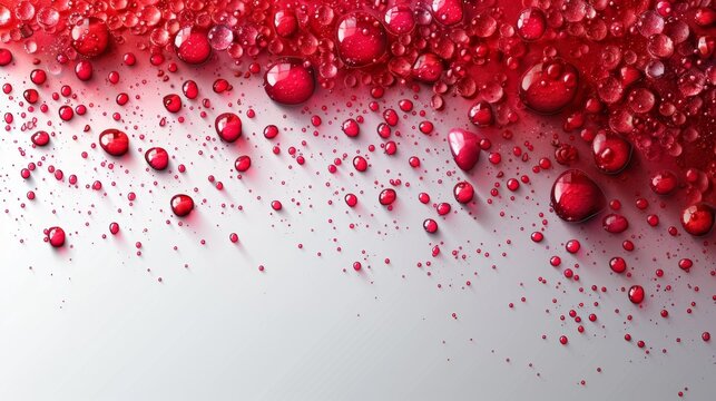 Abstract red bubbles on white background - generative ai