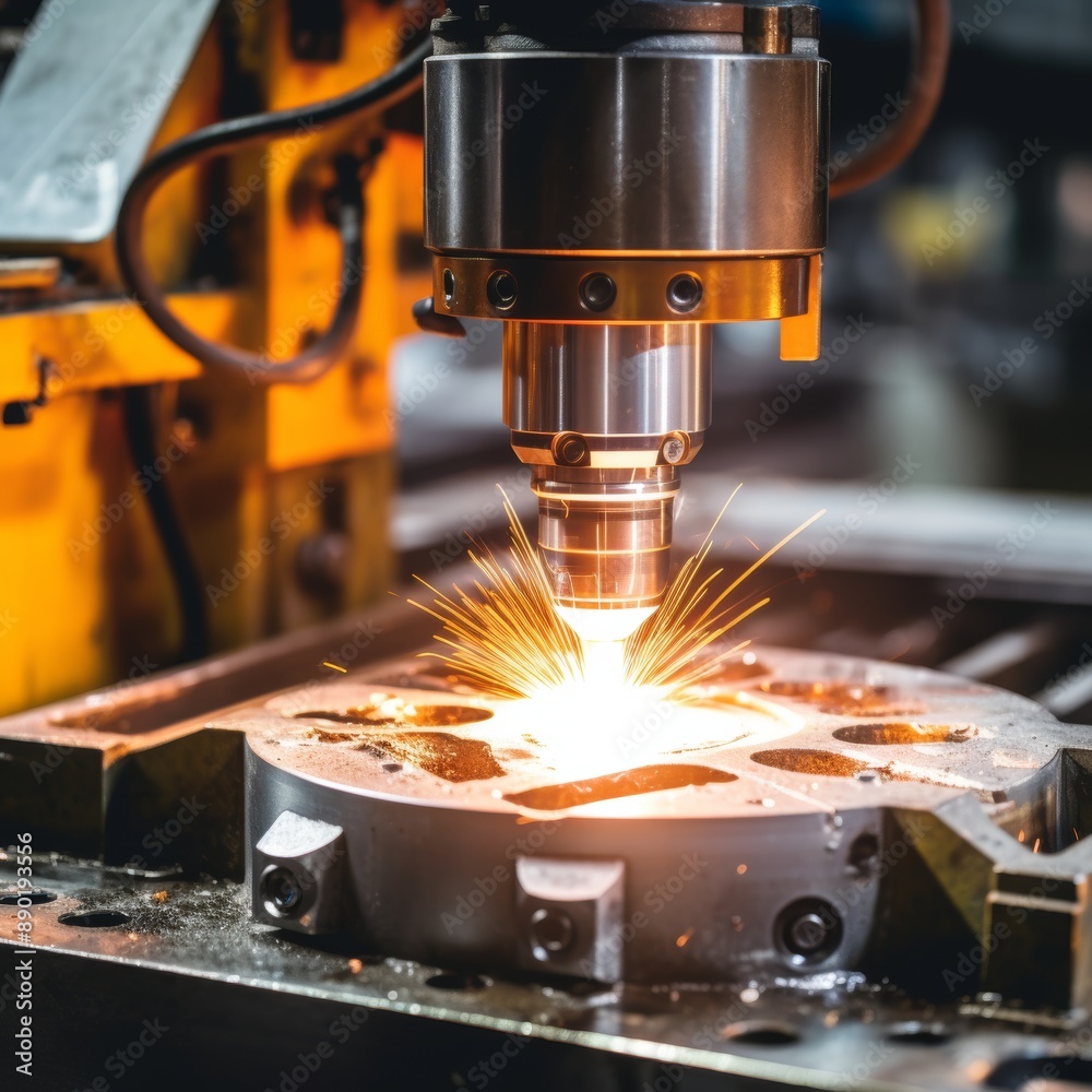 Poster precision cnc machining of rocket engine component demonstrates aerospace industry complexity