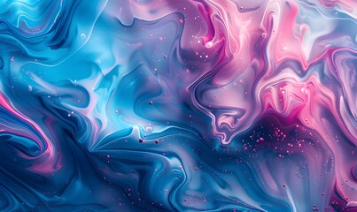 Fototapeta premium colorful mix of neon blue and pink liquid patterns, Generative AI