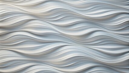Obraz premium Softly undulating white and light gray waves create a calming, modern, and abstract textured background with gentle, soothing movement patterns.