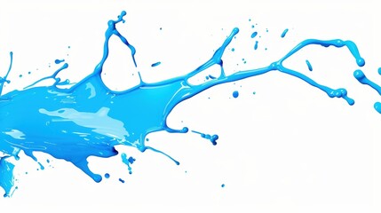 Obraz premium A simple illustration of a splash of Blue, a symbol of artistry. Dynamic on a clean white background.