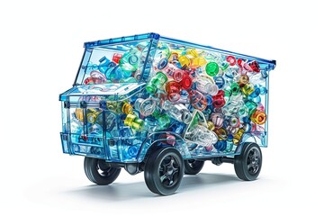 Conceptual recycle illustration on white background created with generative AI