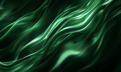 Obraz premium Abstract background dark green waves, Generative AI