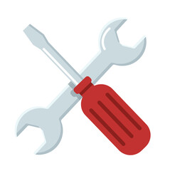 Wrench and screwdriver icon. repair symbol