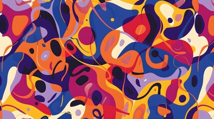 Fototapeta premium Abstract Colorful Background with diffent shapes, Minimalism Seamless tile. Endless and repeat print.