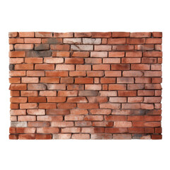 Fototapeta premium Red brick wall isolated on the transparent background
