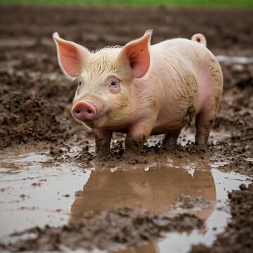 pig in the mud