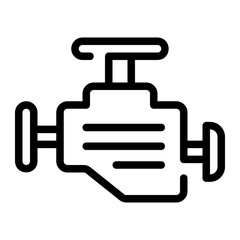 car engine line icon