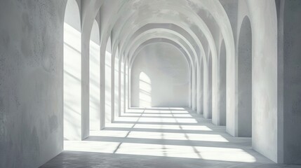 Fototapeta premium A large, empty room with a white ceiling and white walls