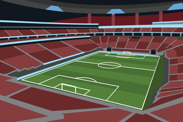 Soccer Football Stadium Colored Vector for Background