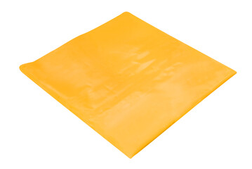 Cheese slices are an ingredient in food such as hamburgers isolate on white with clipping path.