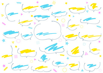 ボールペンの吹き出しセット　蛍光色　文字なし