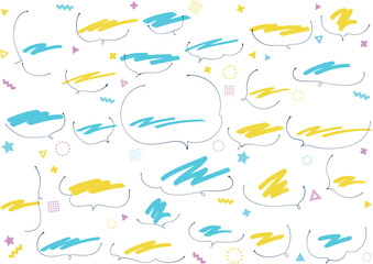 ボールペンの吹き出しセット　蛍光色　文字なし