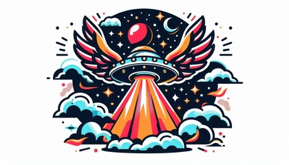 Galactic Inferno: Alien Ship Engulfed in Flames