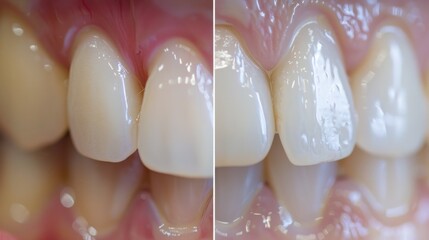 Comparison of healthy gums vs. gums affected by peri-implantitis. High-definition clarity.