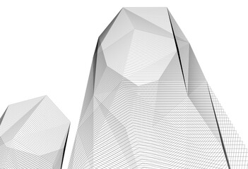 abstract architectural drawing linear design 3d illustration © Svitlana