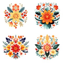 Vintage Floral Bouquet Illustration for Apparel