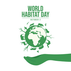 World Habitat Day vector design template good for celebration template. World Habitat Day design. flat design. eps 10.