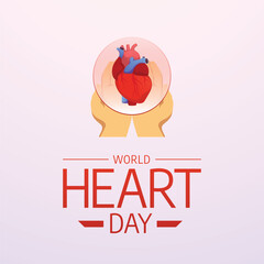 World Heart Day vector design template good for celebration usage. World Heart Day  design. flat design. eps 10.