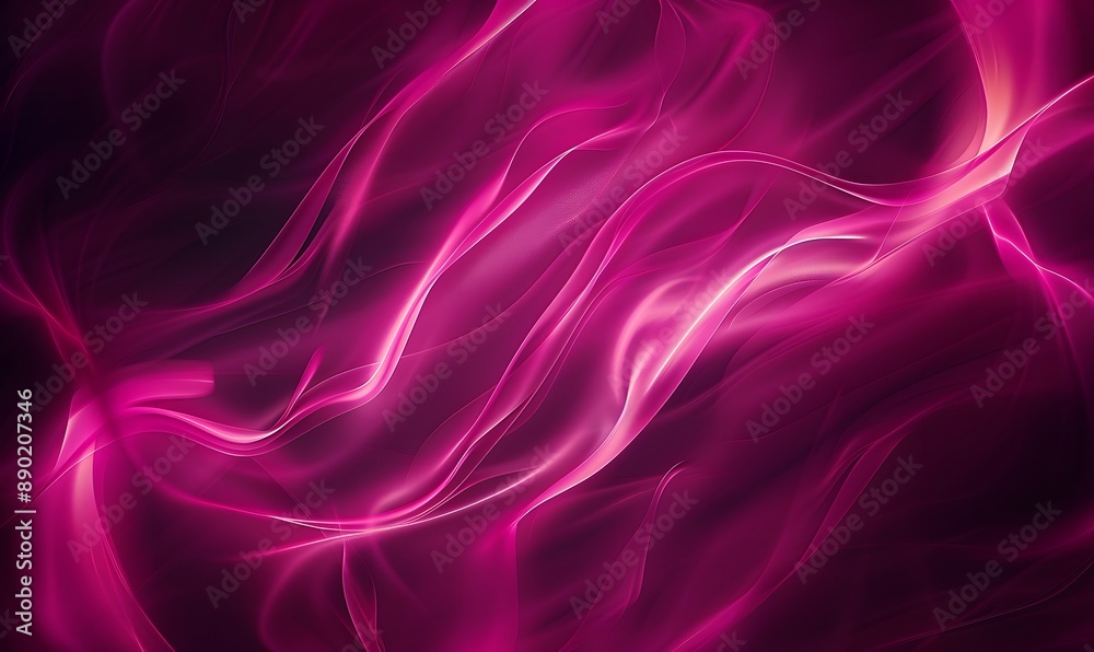 Wall mural Abstract background pink waves, Generative AI