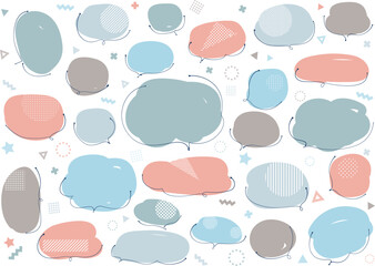 ボールペンの吹き出しセット　夏の色　文字なし