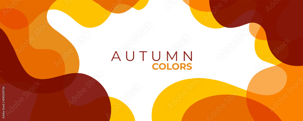 Poster autumn colors. autumnal theme abstract background with bright colored flowing waves for fall season 
