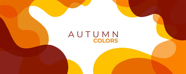 Autumn colors. Autumnal theme abstract background with bright colored flowing waves for fall season creative graphic design. Vector illustration.