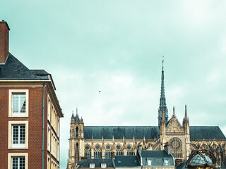 Traditional Cathedral building in Amiens, France