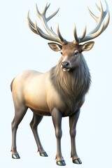 Fototapeta premium elk in 3d cartoon style isolated on white background