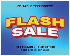 editable flash sale 3d text effect with blue backgound